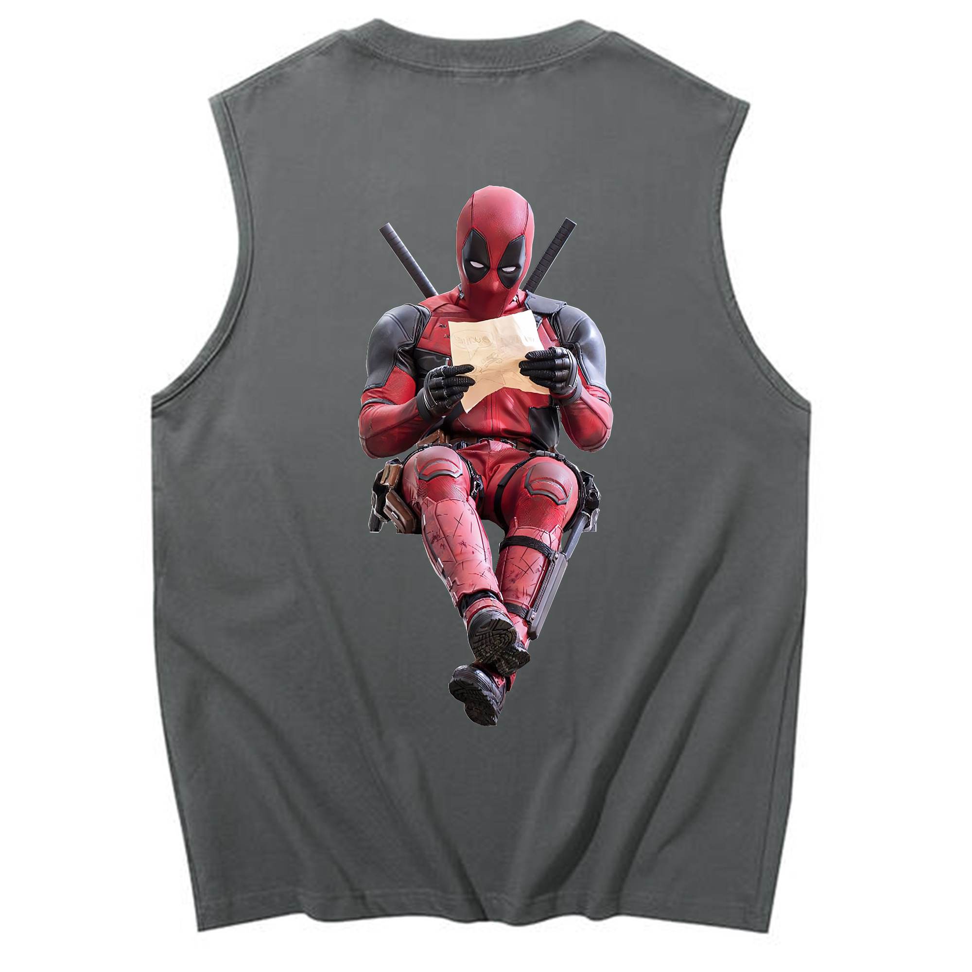 （画像用） Deadpool デッドプール コットン100％タンクトップ（背面プリント）